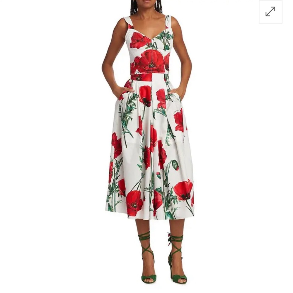 Dolce & Gabbana poppy print midi skirt (part of set)